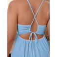 thumbnail image 2 of Plus Size Women Summer Solid Color Side Slit Hem Sexy Spaghetti Strap Dress, 2 of 10