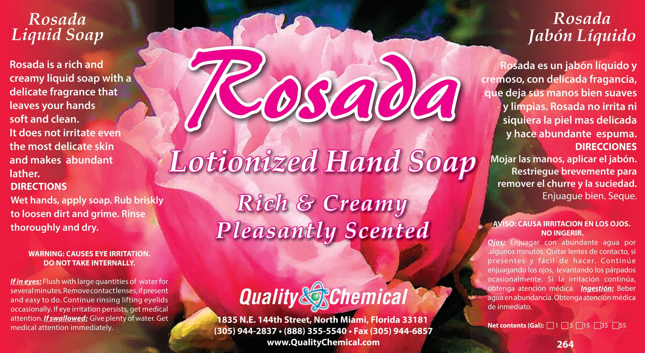 Rosada Pink Lotionized and Concentrated Hand Soap - Case of 4 Gallons