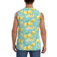 thumbnail image 4 of Lsque Yellow Lemon Print Men's Cotton Blend Sleeveless Muscle Shirts (S-3XL)- Moisture Wicking, Odor Protection, UPF 30+,Small, 4 of 8