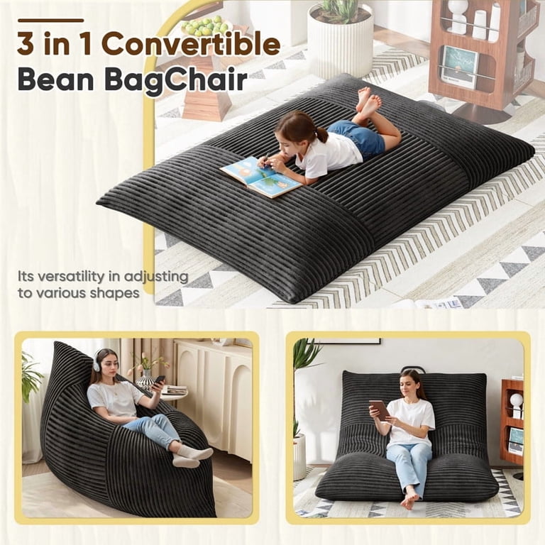 Homall Adult Giant Togo Bean Bag Chair 3-in-1 Boneless Floor