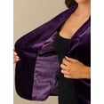 thumbnail image 5 of DARING DIVA Women's Velvet Office Coat Solid Shawl Collar Blazer 3XL Violet, 5 of 6