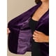 thumbnail image 5 of BLAZER DE VELVET CHIC PARA MUJER INSPIRADOR COLOR SÓLIDO CON SOLAPA Y UN BOTÓN CHAQUETA DE TRAJE PARA TRABAJAR 3XL VIOLETA, 5 of 6