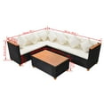 thumbnail image 5 of vidaXL 4 Piece Patio Lounge Set with Cushions Poly Rattan Black, 5 of 9