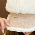 thumbnail image 6 of Ladies Octagonal Hat Winter Octagonal Thick Plush Short Brim Contrast Color Keep Warm Peaked Retro Style Headwear for Work Travel Wear Women Brimmed, 6 of 8