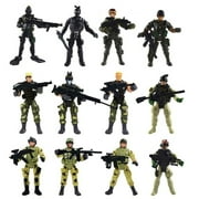 12 Pcs Special Force Army SWAT Soldiers Action Figures With Weapons and Accessories