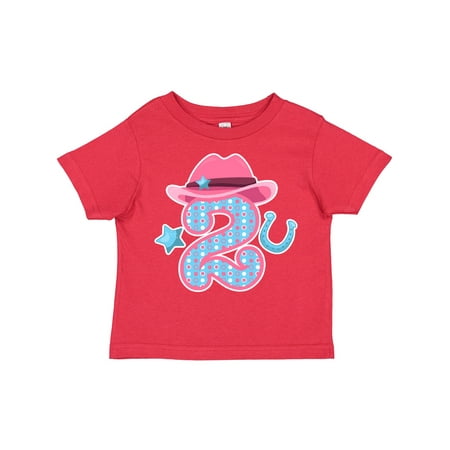 

Inktastic Two with Cowgirl Hat Star and Horseshoe Girls Toddler T-Shirt