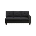 thumbnail image 6 of 3-Piece  L Shaped Couches linen sofa with Storage Ottoman, Modular Sectional Sofa with Movable Chaise, 6 of 7
