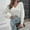White, variant on AOOCHASLIY Clothes Sweaters Women Cropped Casual V-Neck Loose Solid Long Sleeve Navel Tops Blouse
