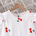 thumbnail image 5 of XUELUO Big Girls Dresses Cherry Print Tiered Ruffled Skirts & Pleated Bodice Long Sleeve Dress Kids Spring Valentine Outfit, 5 of 9