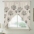 thumbnail image 2 of Farmhouse Dandelion Swag Curtains for Kitchen/Bedroom/Living Room, Spring Modern Minimalist Country Flower Scalloped Curtains 63 Inch Long, Window Swag Topper Curtains Valances 2 Panels Set 36"x63", 2 of 8