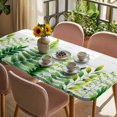 thumbnail image 3 of Spring Leaves Table Cloths for 4 Foot Rectangle Tables, Pastoral Garden Botanical Gray Wooden Patio Waterproof Elastic Fitted Tablecloths, Washable Rectangular Table Cover for Camping, 3 of 8