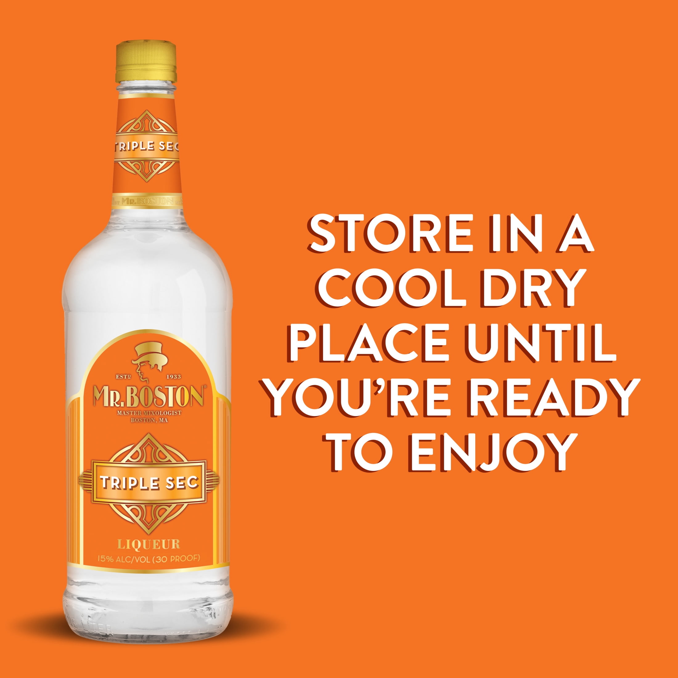 Mr. Boston Triple Sec Orange Liqueur, 750ml, 24% Alcohol, Margarita Mix Cocktail Mixers