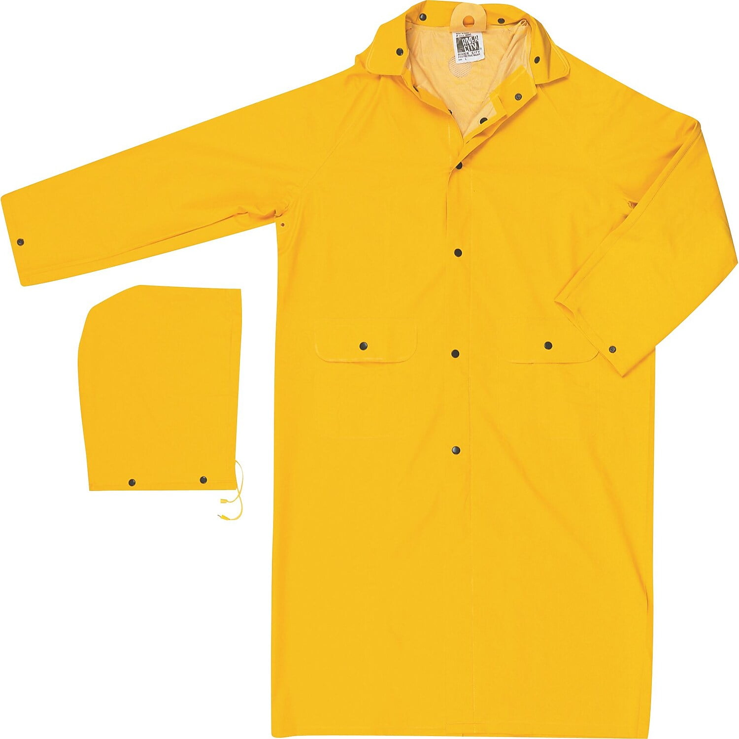 Louisiana Professional Wear Rain Jacket: Size XL, Black & Fluorescent Yellow, Polyurethane & Nylon - Reversible | Part #910SHJBYXL