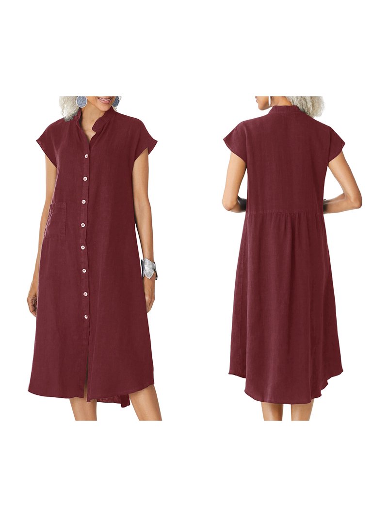 knee length dresses for ladies The Supima Cotton Midi Shirt Dress