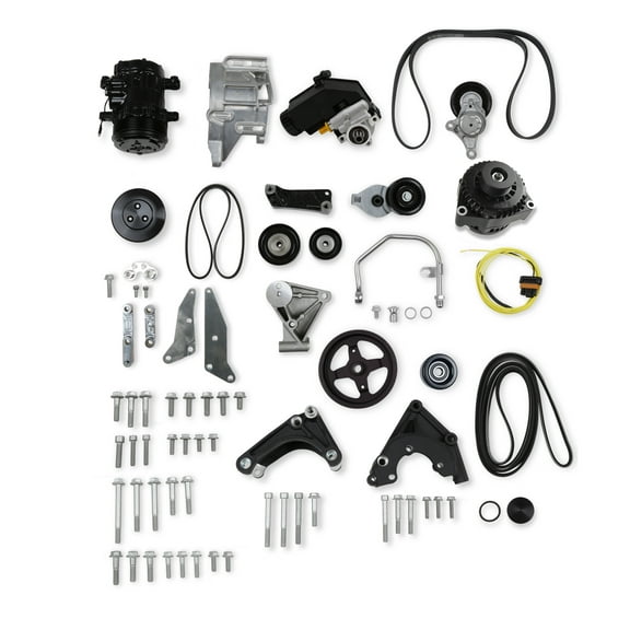 Holley 20-163BK Low Mount LSA Complete Accessory Drive Alt, P/S & A/C Black