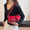 thumbnail image 2 of Bolso Satchel Hobo Bag Mujer Color Sólido PU Cuero Clutch Monedero Compras, 2 of 9