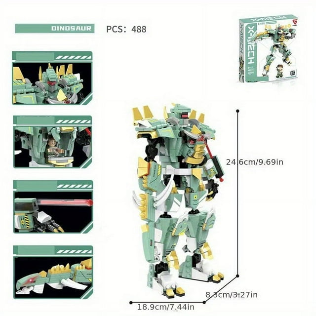 Building Blocks Puzzle Assembly Combined Robot Machine Dinosaur King Kong Children's Boys Toys