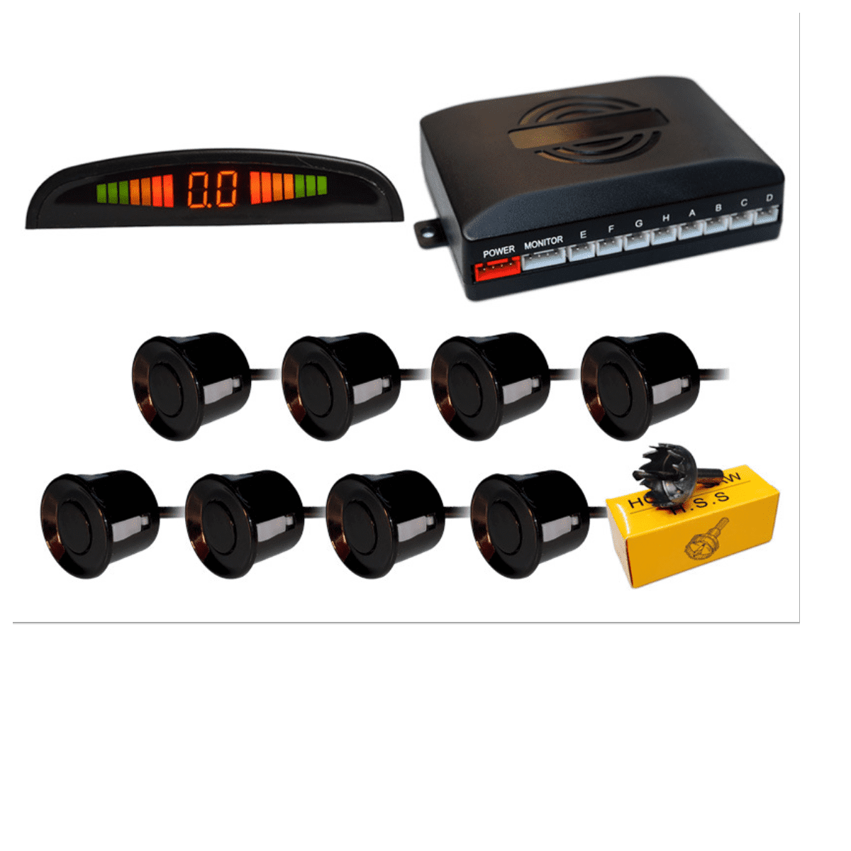 8 Parking Sensors LCD Car Auto Backup Reverse Rear Radar System Alert Alarm Kit 