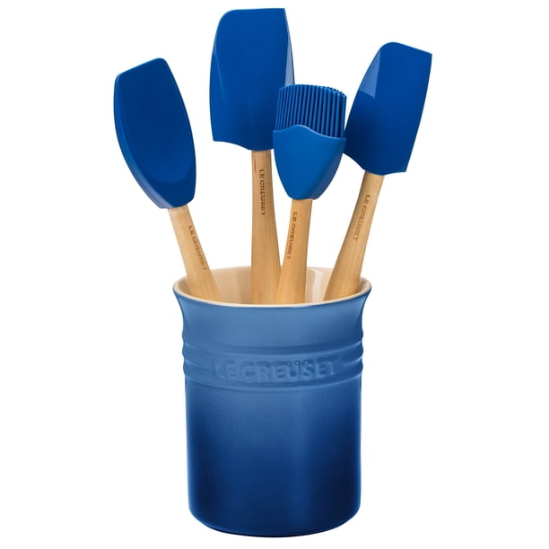 Juego de utensilios de silicona Le Creuset Craft Series, 5 piezas con vasija