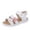 White, variant on PINQI Toddler Little Girl's Open Toe Strap Flowers Sandals Summer Beach Shoes Non-Slip Rubber Soft Sole Princess Flat𝘀