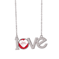 thumbnail image 1 of Joyeux Jour de Saint Valentin Rouge Rayures Amour Collier Pendentif Bijoux, 1 of 3