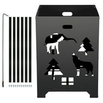 SKYSHALO Burn Barrel, 21x21x27 inch Burn Cage, Carbon Steel Cage Incinerator, Incinerator Barrel with Lid and Handle for Outdoors