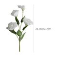 thumbnail image 3 of Flores artificiales de Eustoma 4 tallos | Arreglo floral de simulación de seda realista | Pétalos de alta simulación multibrazo | Para la decoración de bodas en la oficina en casa | 28.35 pulgadas, 3 of 6