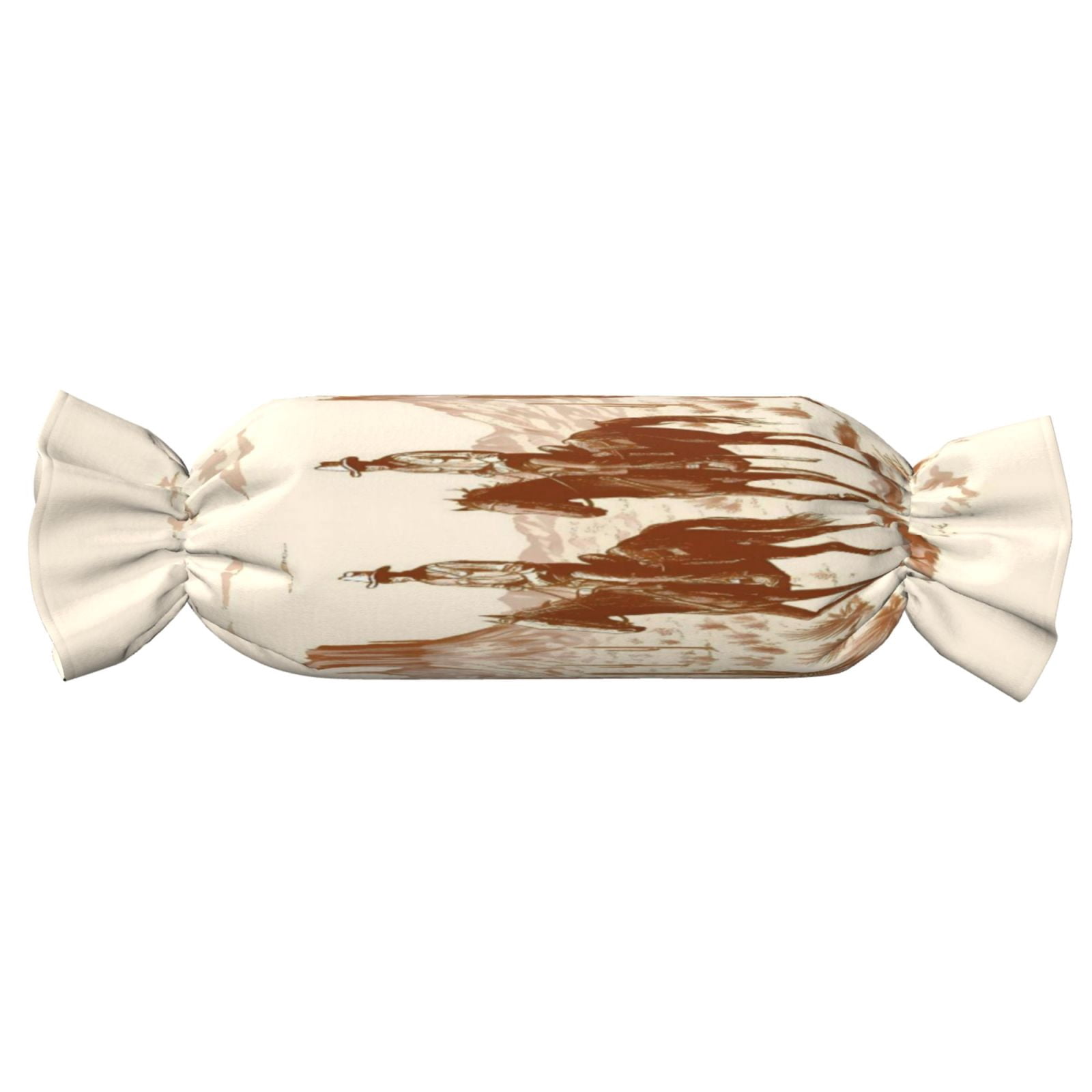 Candy Throw Pillow Travel Cervical Pillow Cylindrical Neck Body Cushion With Insert For Bed Couch Home Decor 9.8x24.4in Cowboy Riding A Horse In The Desert