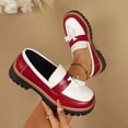 thumbnail image 2 of Gpaecead Women's Two Tone Platform Tassel Loafers Faux Leather Chunky Sole Slip On British Style Comfort Shoes For Work And Casual Red, 2 of 8