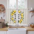 thumbnail image 2 of Summer Lemon Kitchen Curtains, Farmhouse Country Vintage Linen Texture Light Filtering Window Curtain Panels, 2Pcs Rod Pocket Window Treatments Set for Study Room Bathroom Bedroom 52x54 Inches, 2 of 9