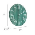 thumbnail image 2 of Elegant Designs 23" Large Wood Plank Coastal Rustic Wall Clock, Dark Aqua Wash, 2 of 8