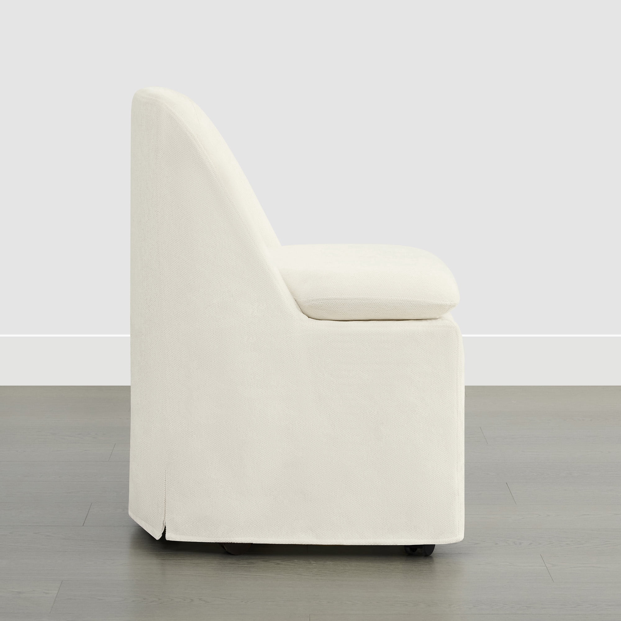Spruce & Spring Slipcover Dining Chair with Upholstery and Hidden Casters Set of 2, Linen