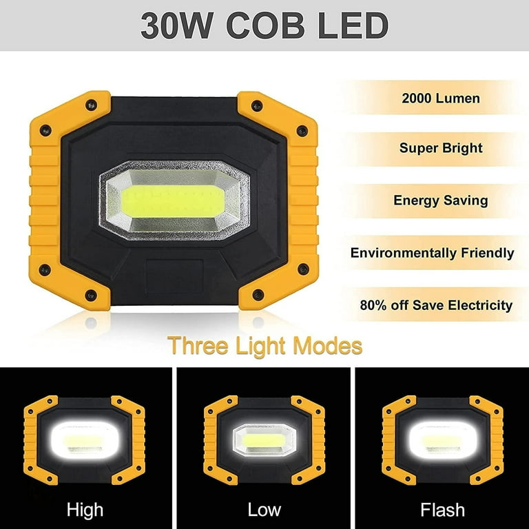 Projecteur LED Rechargeable - - 50W - 3 Modes Luminosité