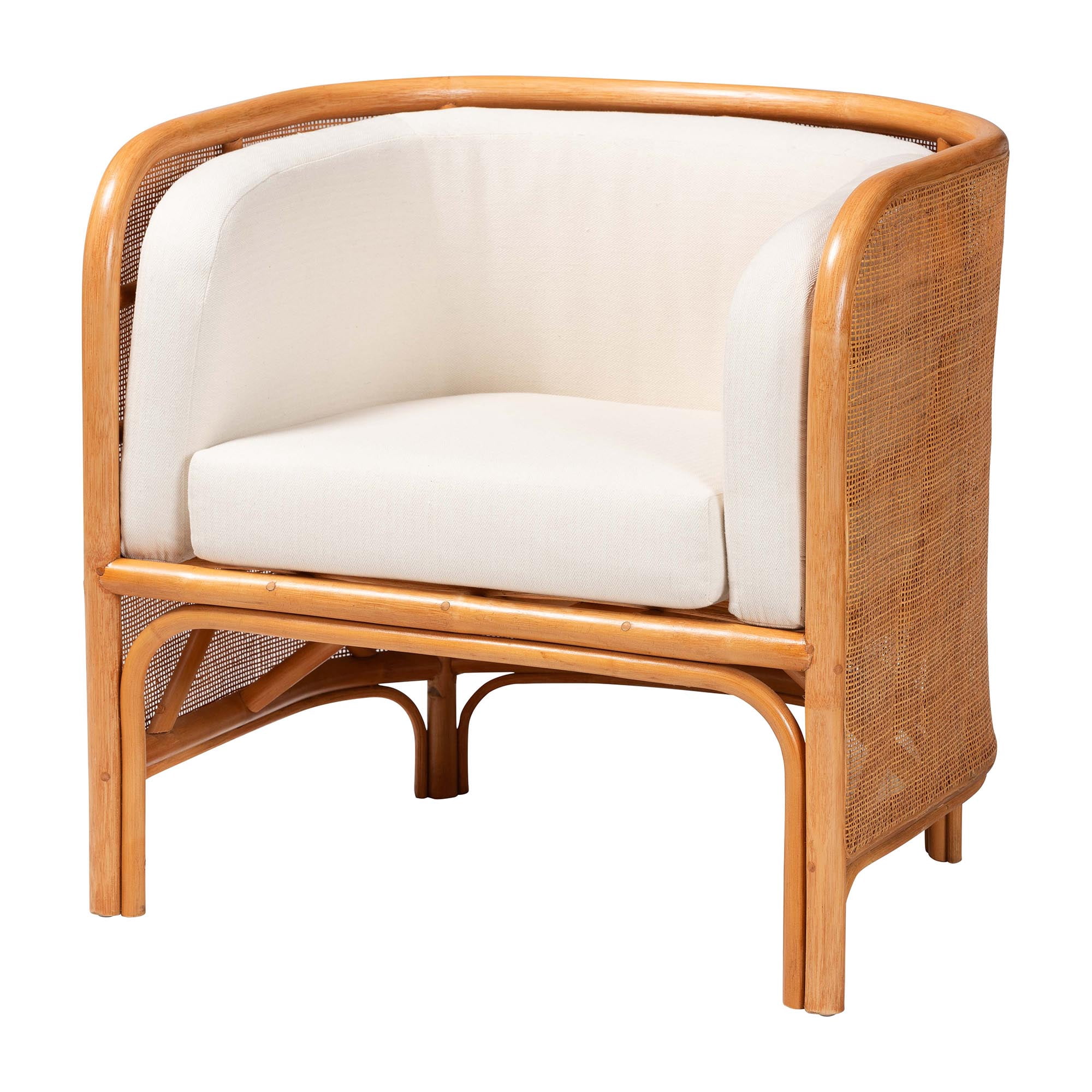 bali & pari Bandung Boho Accent Chair, Light Honey
