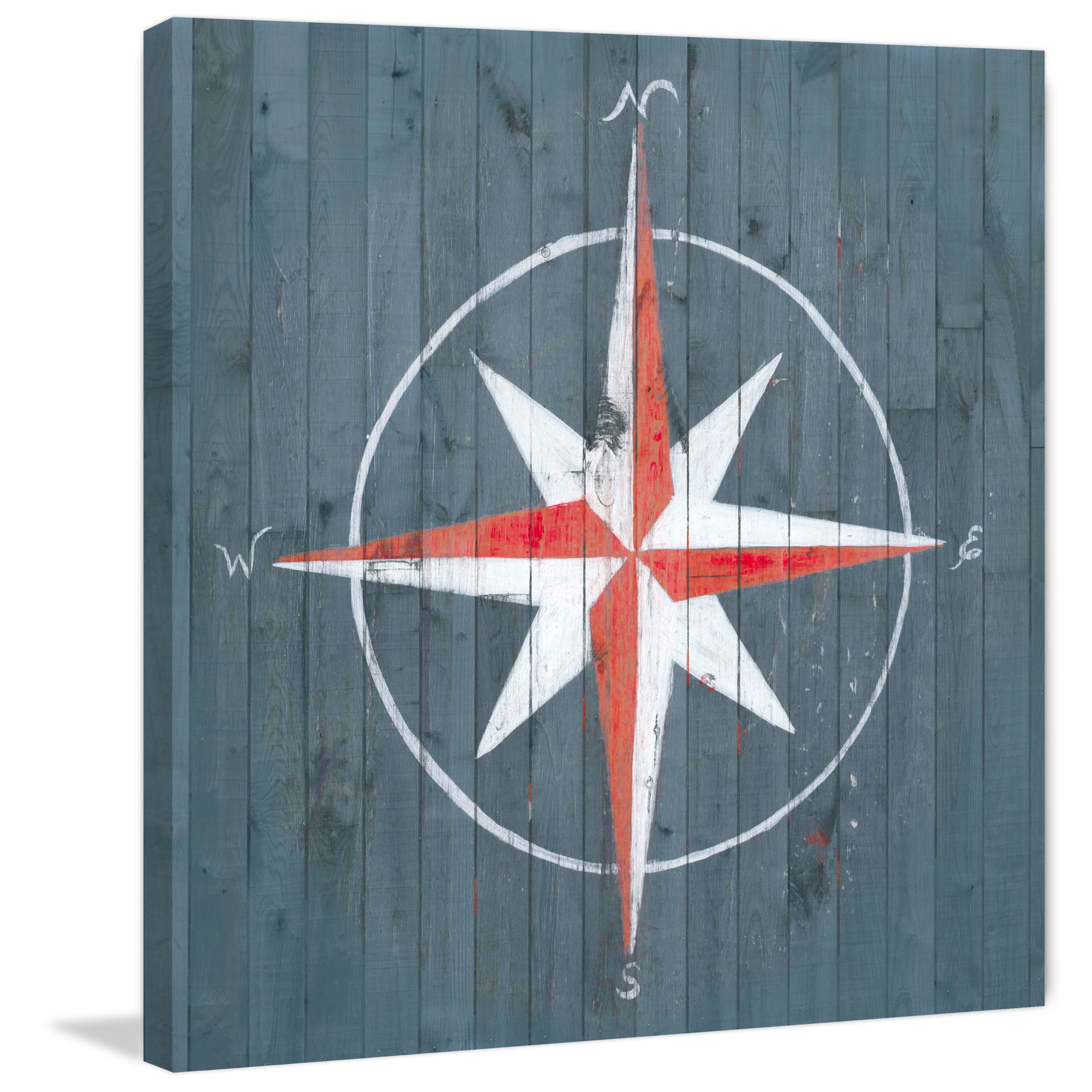 Marmont Hill "Red Compass" Painting Print on Wrapped Canvas