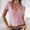 Pink, variant on Duojiaj Casual Women's T Shirts Short Sleeve Slim Fit With Tie Back Design Perfect For Everyday Wear Basic Tees Women's T-Shirts