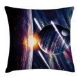 thumbnail image 1 of Galaxy Throw Pillow Cushion Cover, Moon Theme with Planet Earth and Sunlight in Outer Space Magical Stardust Art Print, Decorative Square Accent Pillow Case, 16 X 16 Inches, Purple Blue, by Ambesonne, 1 of 2