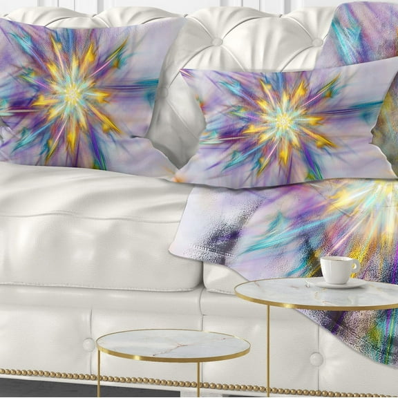 Designart Large Exotic Colorful Flower - Floral Throw Pillow - 12x20