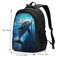 thumbnail image 5 of Disketp Ice Blue Ocean Cute Dolphin Travel Laptop Backpack, Laptops Backpack with USB Charging Port, Water Resistant Computer Bag Gift for Men & Women, 5 of 7
