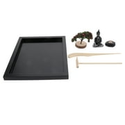 1 Set of Zen Style Sand Tray with Buddha Decoration Sandbox Craft Office Desktop Decor