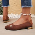 thumbnail image 7 of Women's Wide Width Flat Shoes Pointed Toe Suede Slip On Office Ballet Flats Brown 7.5, 7 of 7