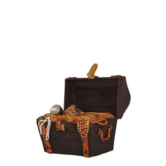 Small Open Treasure Chest Life Size Statue