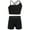 Black, variant on Kids Girls Dance Athletic Outfit Gymnastics Dance Crop Top Bra and Shorts Bottoms Set Gym Wrokout Activewear Black 8