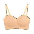 thumbnail image 4 of Nfurl Womens No Underwire Bra Supportive Push up Wireless Bras Soft Cup Comfortable Everyday Bralettes Beige,34, 4 of 6