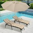 thumbnail image 2 of BPS 76" x 22" x 5" Tufted Chaise Lounge Cushion, Water-Resistant Outdoor Wicker Patio Chair Cushion, Set of 2 - Khaki, 2 of 9