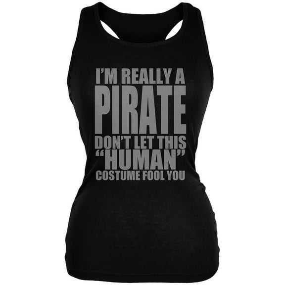 Halloween Human Pirate Costume Juniors Soft Tank Top Black LG