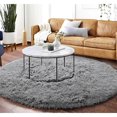 thumbnail image 2 of Xiao Hua Alfombra redonda gris de 1 pieza, 47 × 47 cm - Alfombra lavable, alfombra suave para dormitorio, alfombra antideslizante para sala de estar, alfombra redonda de interior, alfombra duradera., 2 of 2