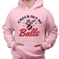 thumbnail image 2 of Check Out My Balls Christmas Hoodie Sweatshirt Unisex 4X-Large Pink, 2 of 5