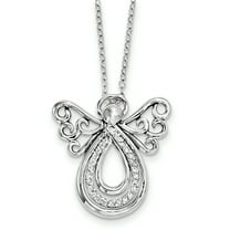 Sterling Silver CZ Angel Of Comfort 18in. Necklace and Pendant