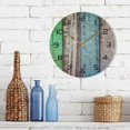 thumbnail image 7 of SKYSONIC Wood Wall Clock 10 Inch Silent Non Ticking Round Clock Oil Painting Clock Easy to Read Clock for Living Room Bedroom Bathroom Home Decor, 7 of 7